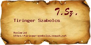 Tiringer Szabolcs névjegykártya