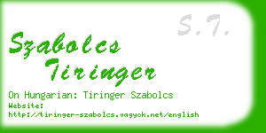 szabolcs tiringer business card